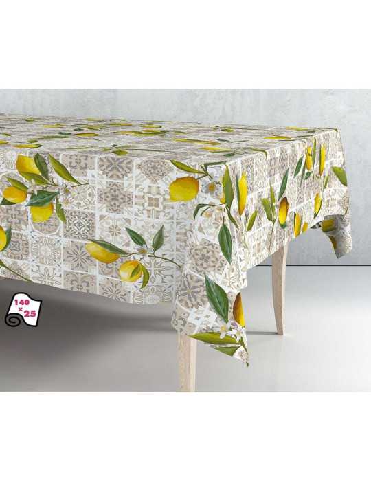 Rollo de Hule Mantel Estampado Limones 1,40 x 25 m EXMA