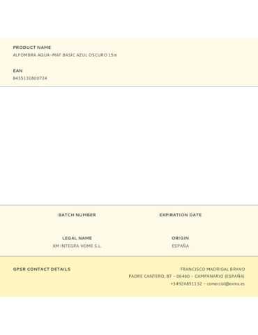 Rollo Alfombra Multiuso Antideslizante Aqua-Mat Basic Azul Oscuro 65 cm x 15 m EXMA 2