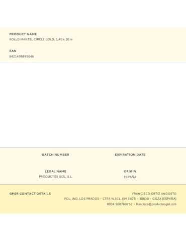 Rollo Mantel Circle Gold 1,40 x 20 m GOL 2