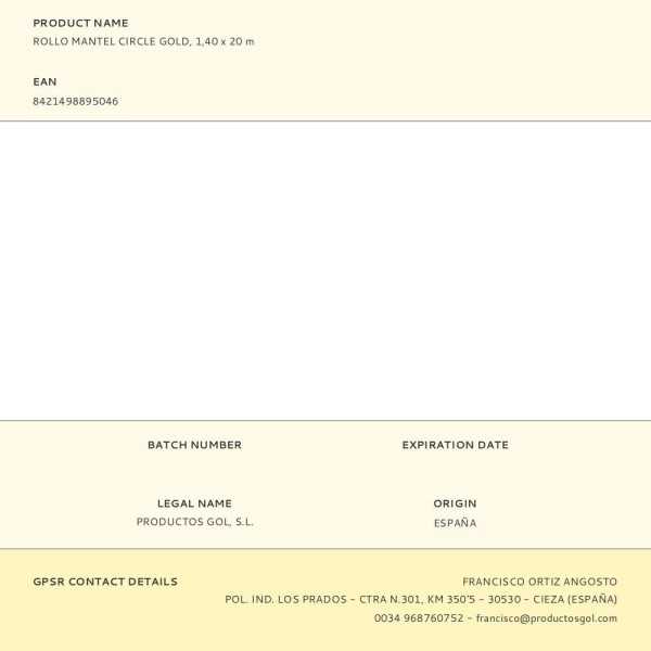 Rollo Mantel Circle Gold 1,40 x 20 m GOL