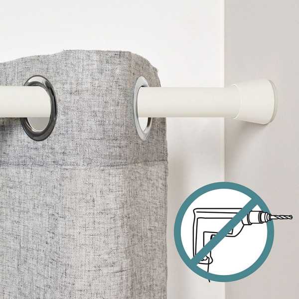 Barra Extensible Multiuso A Presión sin Taladro, Blanca, Ø2,8 - 2,5 x 140 - 250 cm CINTACOR - STORPLANET