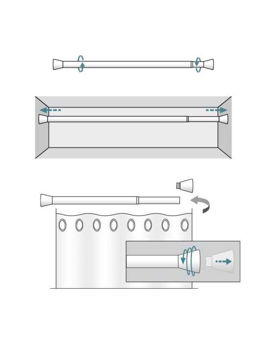 Barra Extensible Multiuso A Presión sin Taladro, Negra, Ø2,8 - 2,5 x 140 - 250 cm CINTACOR - STORPLANET