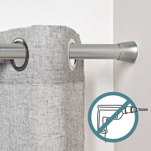 Barra Extensible Multiuso A Presión sin Taladro, Plata, Ø2,8 - 2,5 x 140 - 250 cm CINTACOR - STORPLANET