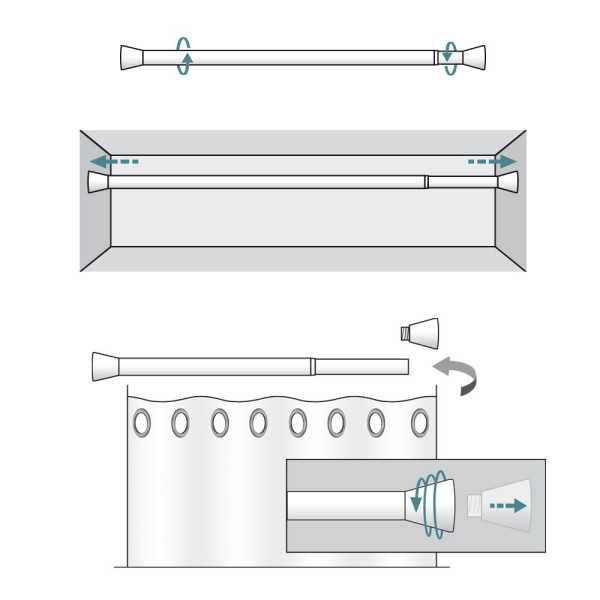 Barra Extensible Multiuso A Presión sin Taladro, Plata, Ø2,8 - 2,5 x 140 - 250 cm CINTACOR - STORPLANET