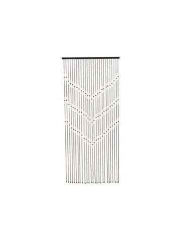 Cortina de Bambú, Color Marrón con Abalarios, para Puerta, 90 x 200 cm DECORIS