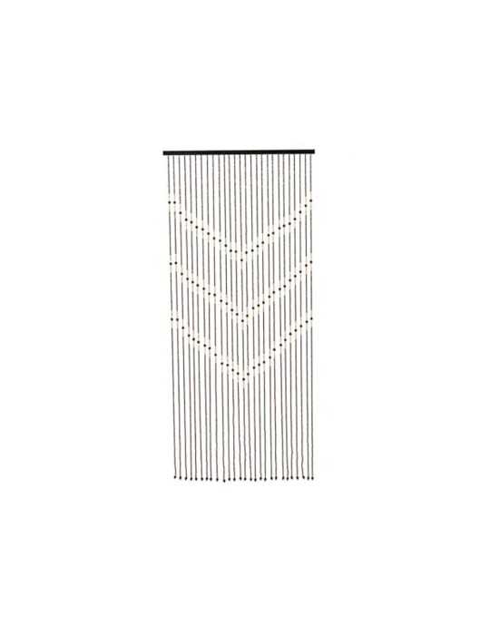 Cortina de Bambú, Color Marrón con Abalarios, para Puerta, 90 x 200 cm DECORIS