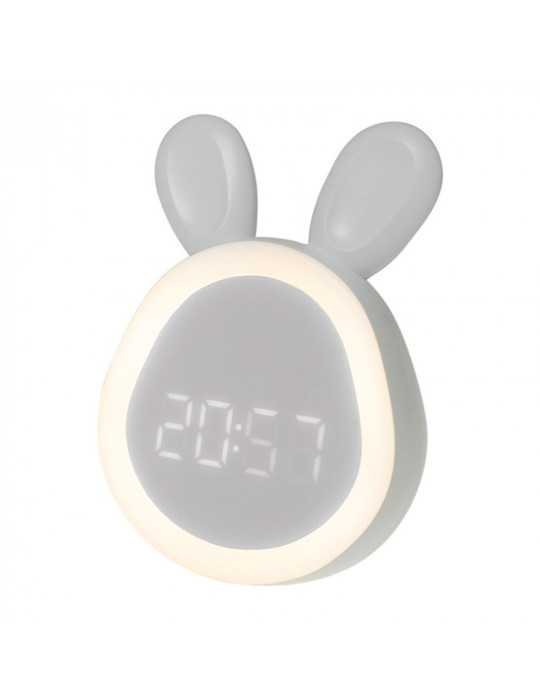 Reloj Despertador Recargable Modelo Conejito Blanco MARY´S