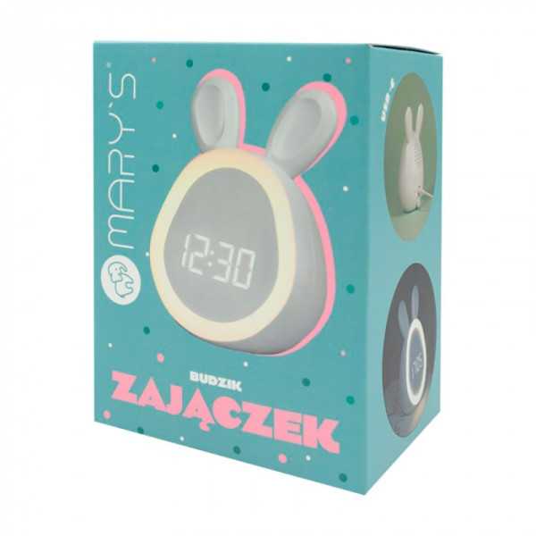 Reloj Despertador Recargable Modelo Conejito Blanco MARY´S