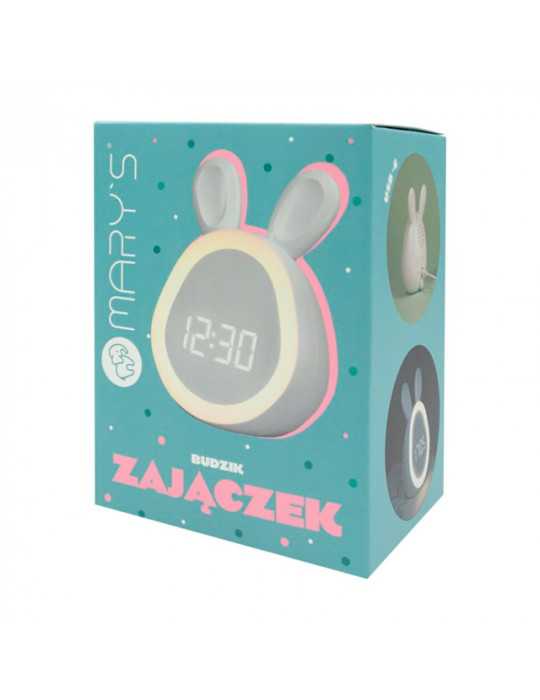 Reloj Despertador Recargable Modelo Conejito Blanco MARY´S