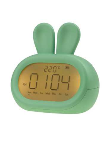 Reloj Despertador Recargable Modelo Conejo Verde MARY´S