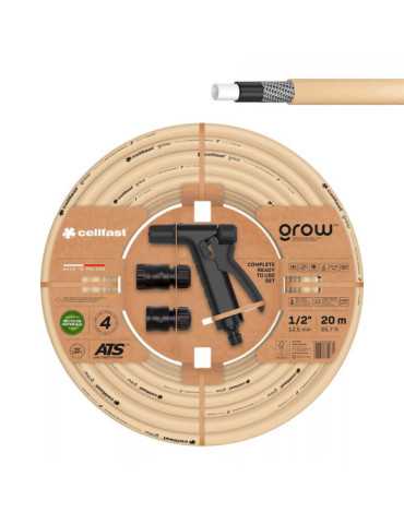Kit Manguera de Jardín Grow Ø12,5 mm, ½ pulg, 20 m CELLFAST
