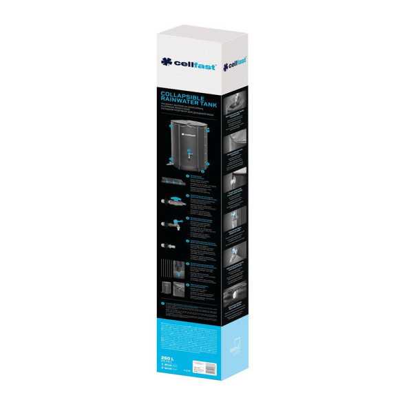 Depósito Plegable Recolector de Agua de Lluvia, 250 L, Ø60 x 90 cm CELLFAST