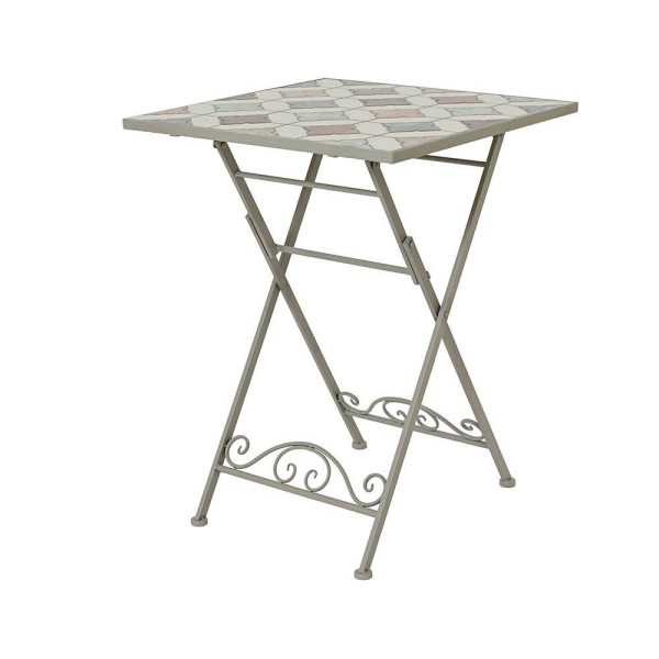 Mesa Metálica/Mosaico Plegable Bistro Marrakech para Exterior 58 x 58 x 76 cm BASICS