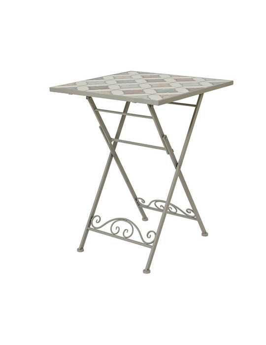 Mesa Metálica/Mosaico Plegable Bistro Marrakech para Exterior 58 x 58 x 76 cm BASICS