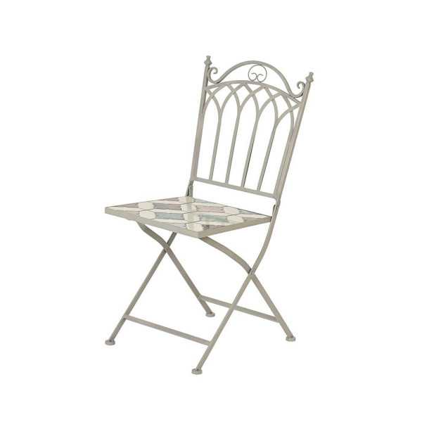 Silla Metálica/Mosaico Plegable Bistro Marrakech para Exterior 38 x 50 x 89 cm BASICS