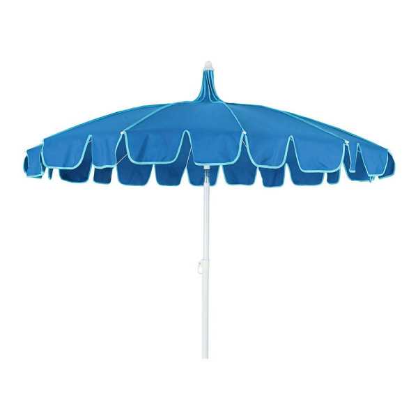 Parasol para Jardín, Azul con Ribete Verde Agua, Ø170 x 215 cm OUTDOOR LIVING BY DECORIS