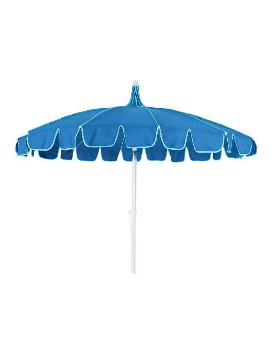 Parasol para Jardín, Azul con Ribete Verde Agua, Ø170 x 215 cm OUTDOOR LIVING BY DECORIS