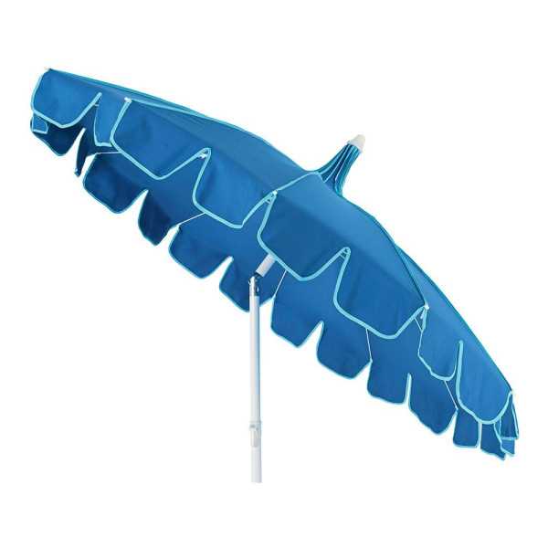 Parasol para Jardín, Azul con Ribete Verde Agua, Ø170 x 215 cm OUTDOOR LIVING BY DECORIS