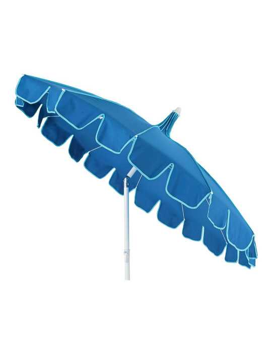 Parasol para Jardín, Azul con Ribete Verde Agua, Ø170 x 215 cm OUTDOOR LIVING BY DECORIS