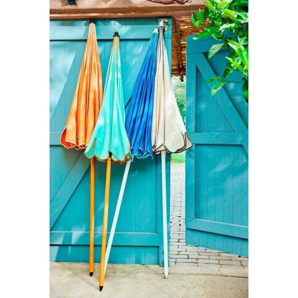 Parasol para Jardín, Azul con Ribete Verde Agua, Ø170 x 215 cm OUTDOOR LIVING BY DECORIS