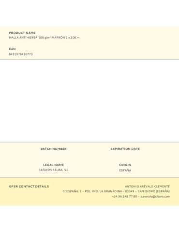 Malla Antihierba 100 g/m² Marrón 1 x 100 m FAURA 2