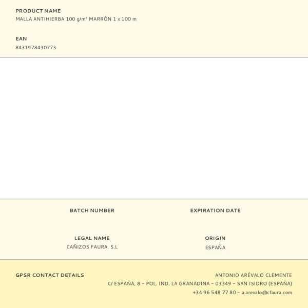 Malla Antihierba 100 g/m² Marrón 1 x 100 m FAURA