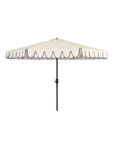 Parasol para Jardín, Beige con Ribete Azul, Ø270 x 235 cm OUTDOOR LIVING BY DECORIS
