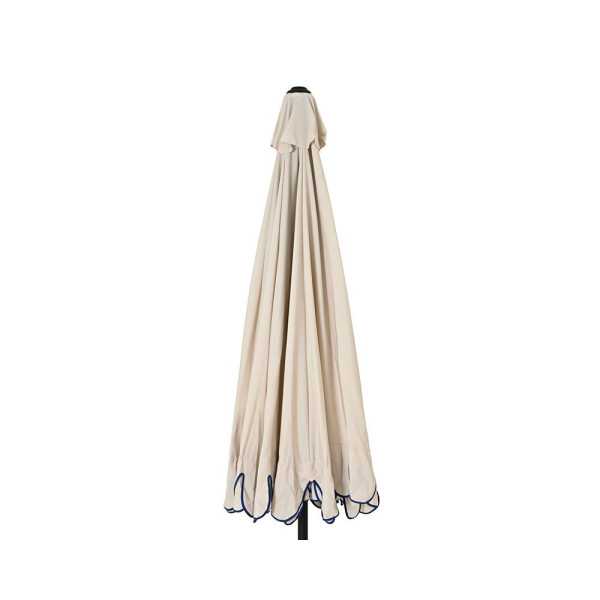 Parasol para Jardín, Beige con Ribete Azul, Ø270 x 235 cm OUTDOOR LIVING BY DECORIS