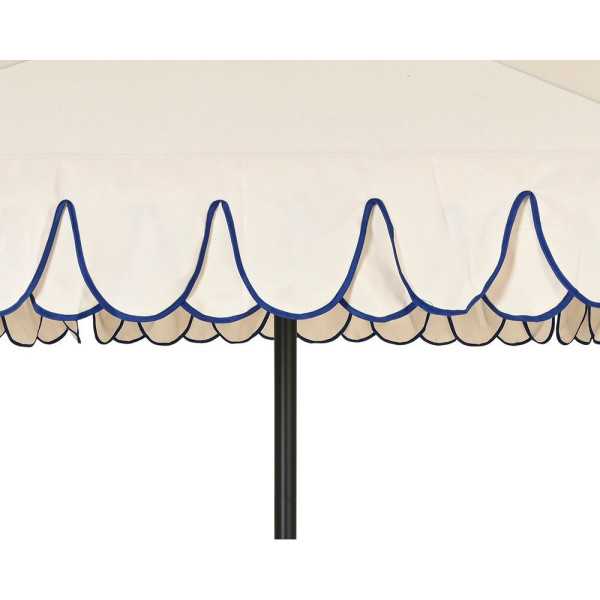 Parasol para Jardín, Beige con Ribete Azul, Ø270 x 235 cm OUTDOOR LIVING BY DECORIS