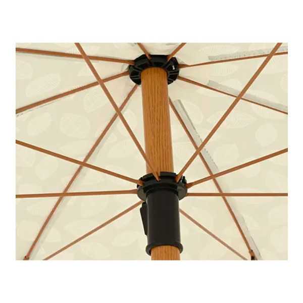 Parasol para Jardín, Verde con Diseño de Hojas y Flecos Beige, Ø180 x 216 cm OUTDOOR LIVING BY DECORIS