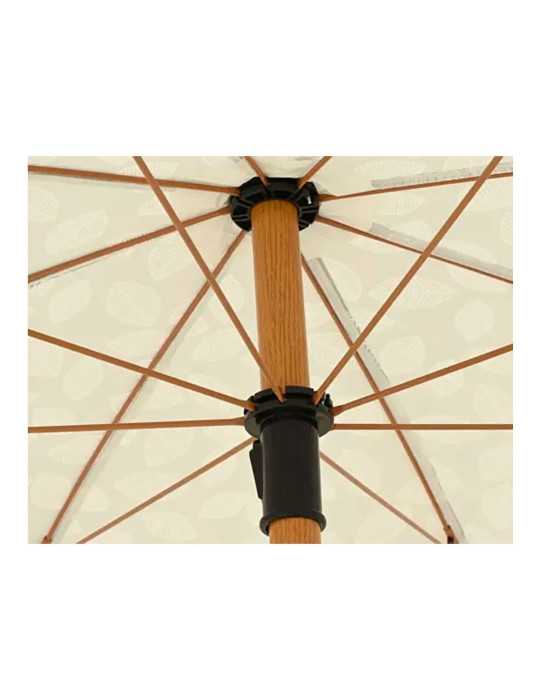 Parasol para Jardín, Verde con Diseño de Hojas y Flecos Beige, Ø180 x 216 cm OUTDOOR LIVING BY DECORIS
