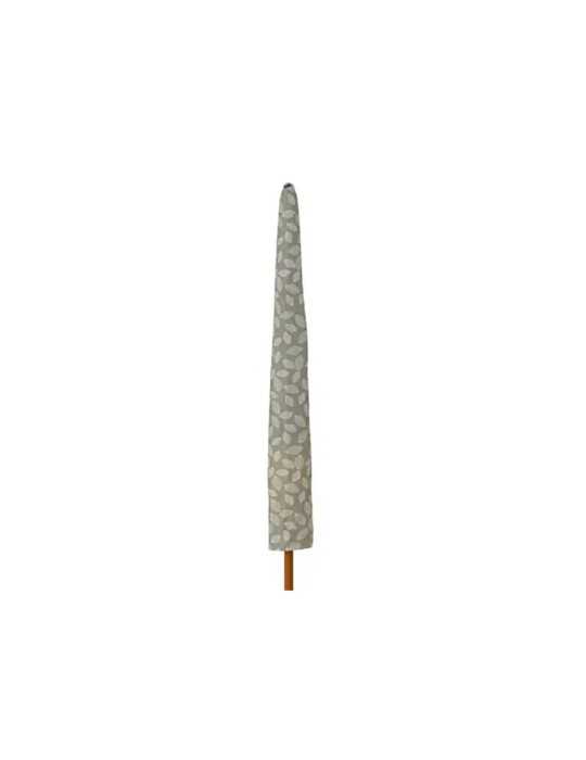 Parasol para Jardín, Verde con Diseño de Hojas y Flecos Beige, Ø180 x 216 cm OUTDOOR LIVING BY DECORIS