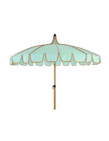 Parasol para Jardín, Verde Agua con Ribete Coral, Ø170 x 215 cm OUTDOOR LIVING BY DECORIS