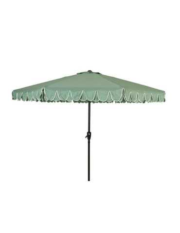Parasol para Jardín, Verde con Ribete Blanco, Ø270 x 235 cm OUTDOOR LIVING BY DECORIS