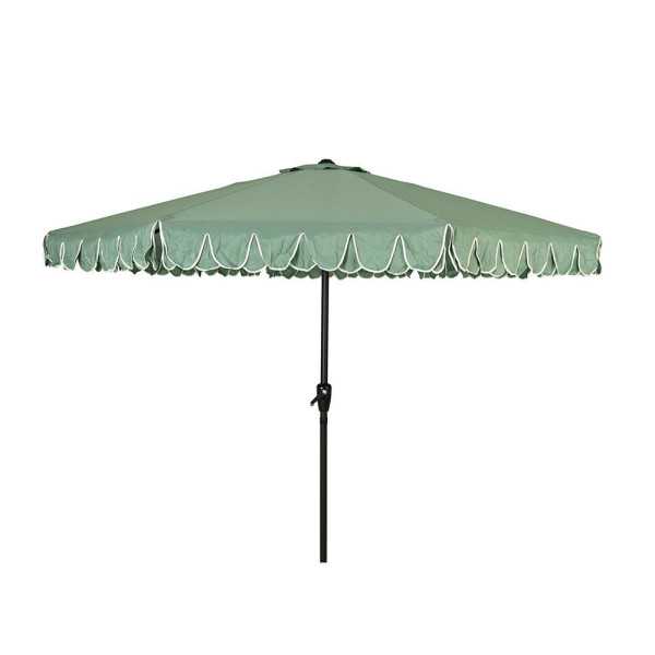 Parasol para Jardín, Verde con Ribete Blanco, Ø270 x 235 cm OUTDOOR LIVING BY DECORIS