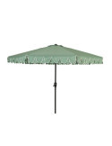 Parasol para Jardín, Verde con Ribete Blanco, Ø270 x 235 cm OUTDOOR LIVING BY DECORIS