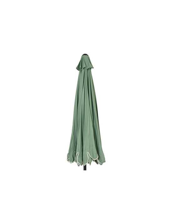 Parasol para Jardín, Verde con Ribete Blanco, Ø270 x 235 cm OUTDOOR LIVING BY DECORIS