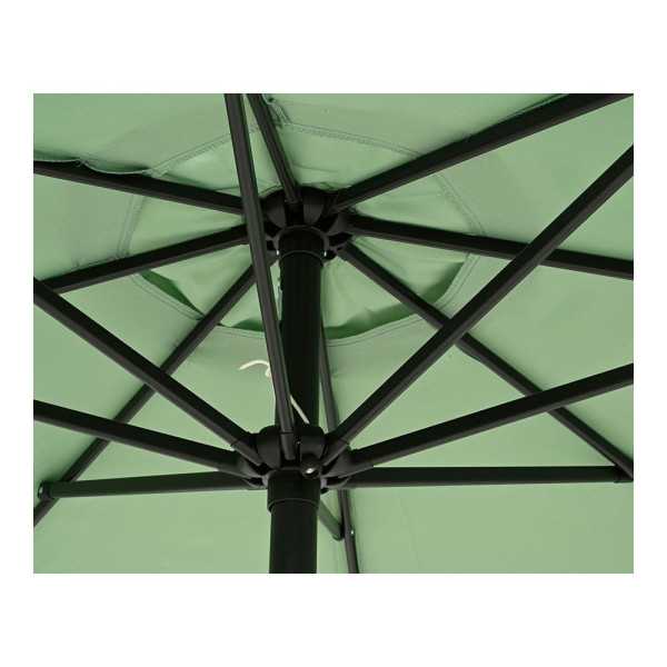 Parasol para Jardín, Verde con Ribete Blanco, Ø270 x 235 cm OUTDOOR LIVING BY DECORIS
