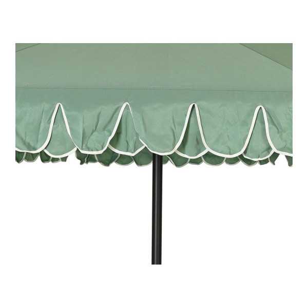 Parasol para Jardín, Verde con Ribete Blanco, Ø270 x 235 cm OUTDOOR LIVING BY DECORIS