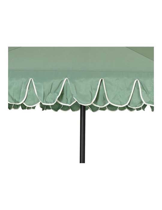 Parasol para Jardín, Verde con Ribete Blanco, Ø270 x 235 cm OUTDOOR LIVING BY DECORIS