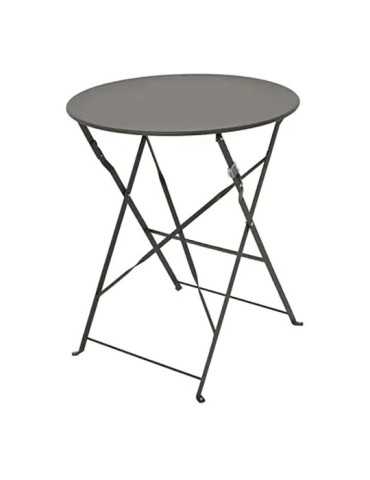 Conjunto de Mesa y 2 Sillas Helsingborg, Plegables, de Acero, Gris Antracita OUTDOOR LIVING BY DECORIS 2