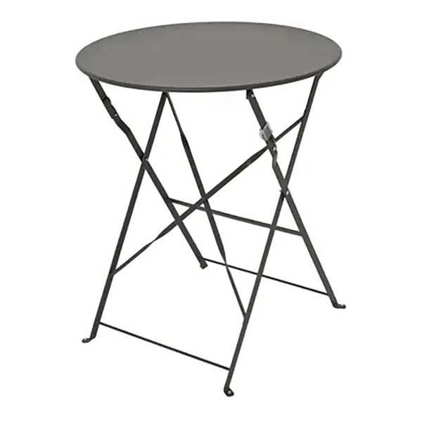 Conjunto de Mesa y 2 Sillas Helsingborg, Plegables, de Acero, Gris Antracita OUTDOOR LIVING BY DECORIS
