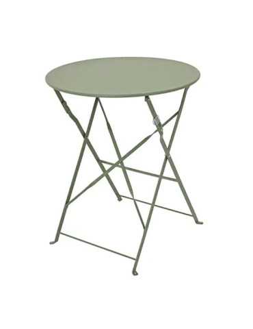 Conjunto de Mesa y 2 Sillas Helsingborg, Plegables, de Acero, Verde OUTDOOR LIVING BY DECORIS 2