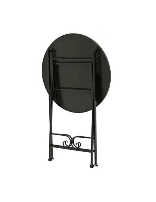 Mesa Metálica/Mosaico Plegable Atenas Color Negro para Exterior Ø58 x 75 cm OUTDOOR LIVING BY DECORIS