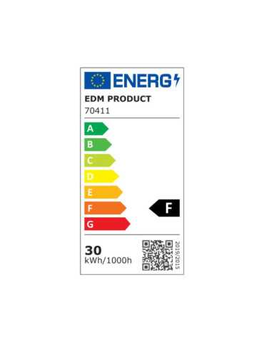 Foco Proyector LED con Pie 30 W, 2370 lm, 4000 K, Luz Día, Black Series, 22 x 21 x 32 cm EDM 2