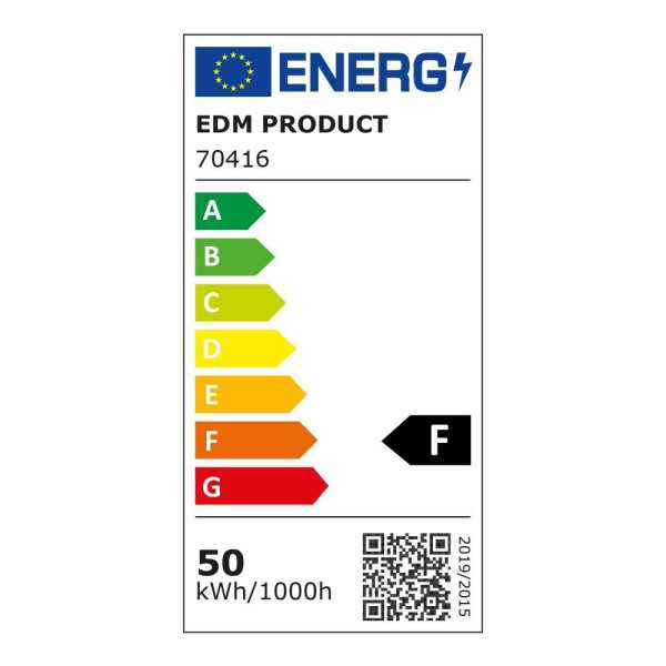 Foco Proyector de LED con Pie 50 W 4000 lm 6400 K Luz Fría Black Series, 24 x 21 x 34 cm EDM