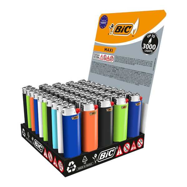 Encendedor Maxi J26 Colores Surtidos Expositor 50 uds BIC