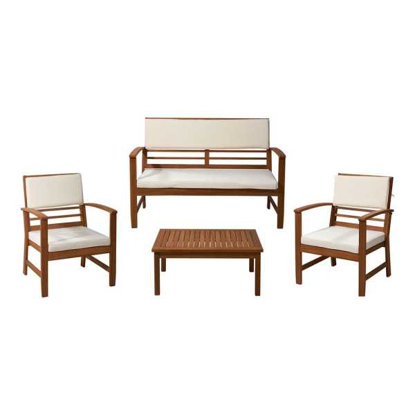Conjunto de Jardín Madera de Acacia, 4 Piezas AMBIANCE