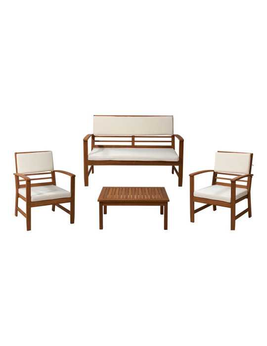 Conjunto de Jardín Madera de Acacia, 4 Piezas AMBIANCE