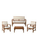 Conjunto de Jardín Madera de Acacia, 4 Piezas AMBIANCE